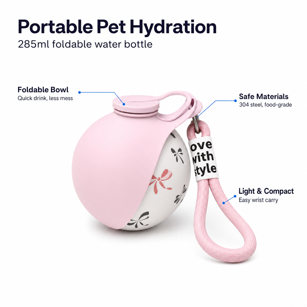 Collapsible Pet Travel Water Bottle - Leak-Proof