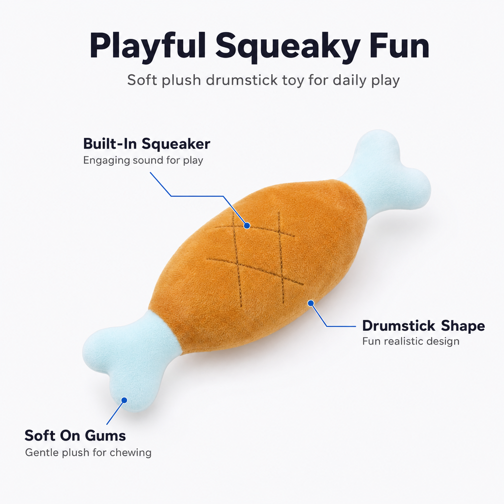 Squeaky Chicken Leg Plush Dog Toy - Hilarious Fun