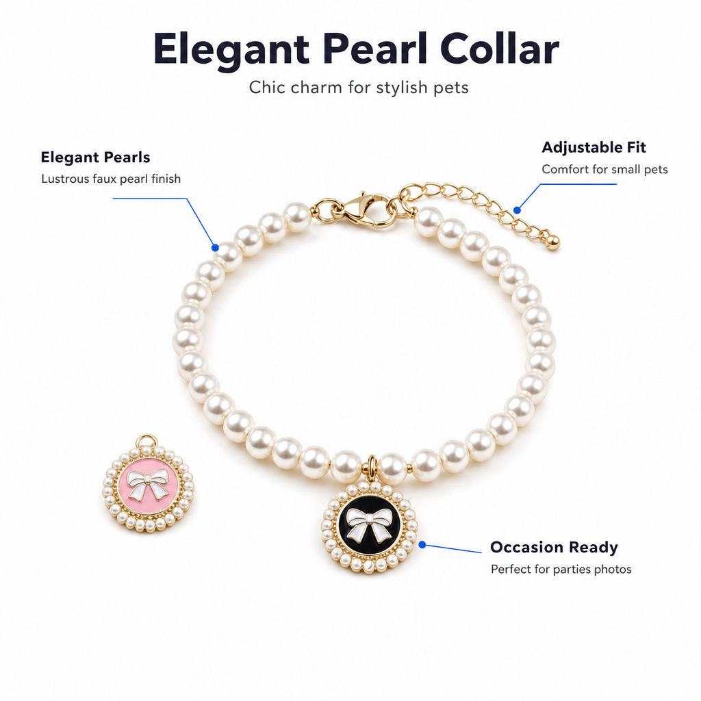 Luxury Cat Pearl Necklace - Audrey Style