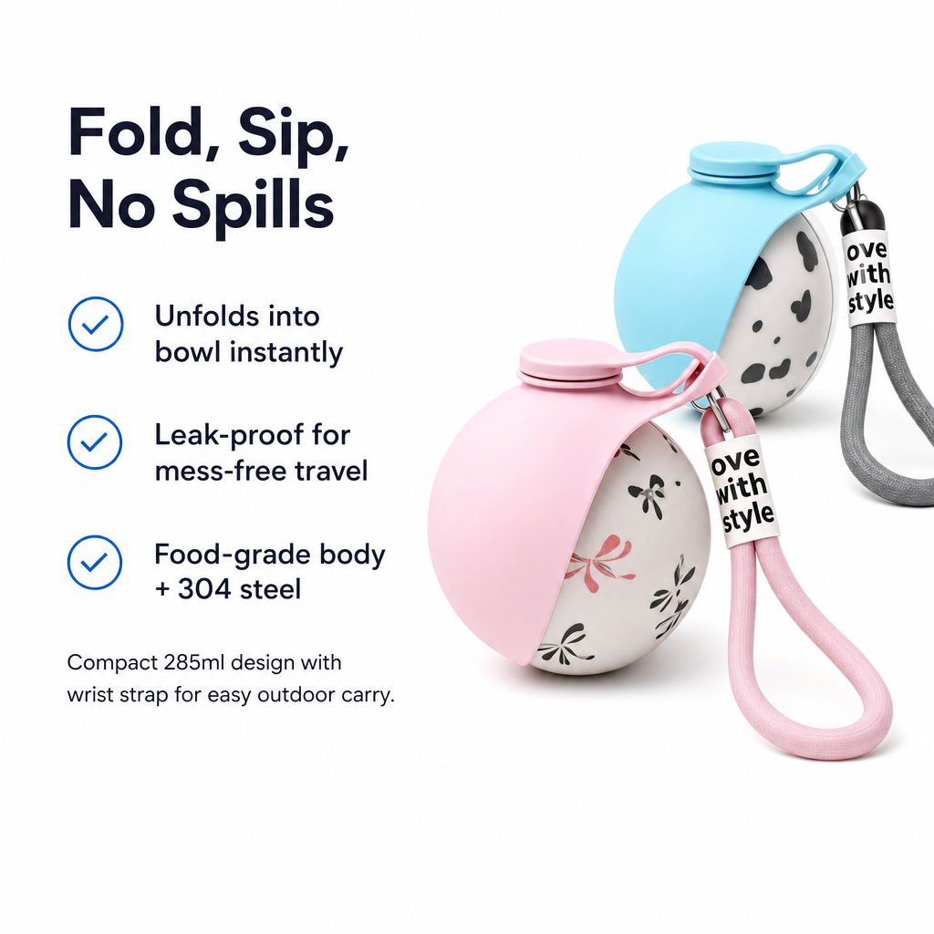 Collapsible Pet Travel Water Bottle - Leak-Proof