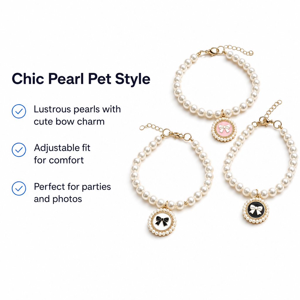 Luxury Cat Pearl Necklace - Audrey Style