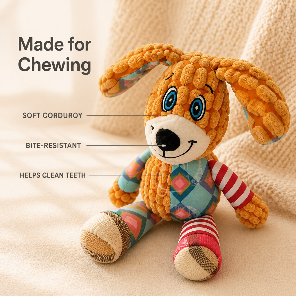 Crinkle & Squeak Animal Plush Toy - Multi-Sensory Fun