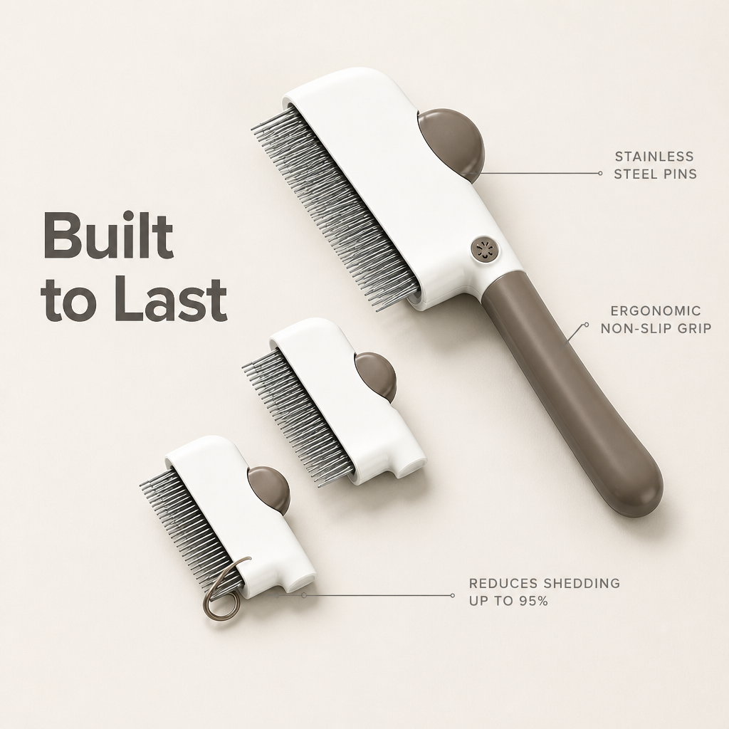 3-in-1 Pet Detangling Brush - Professional Grooming