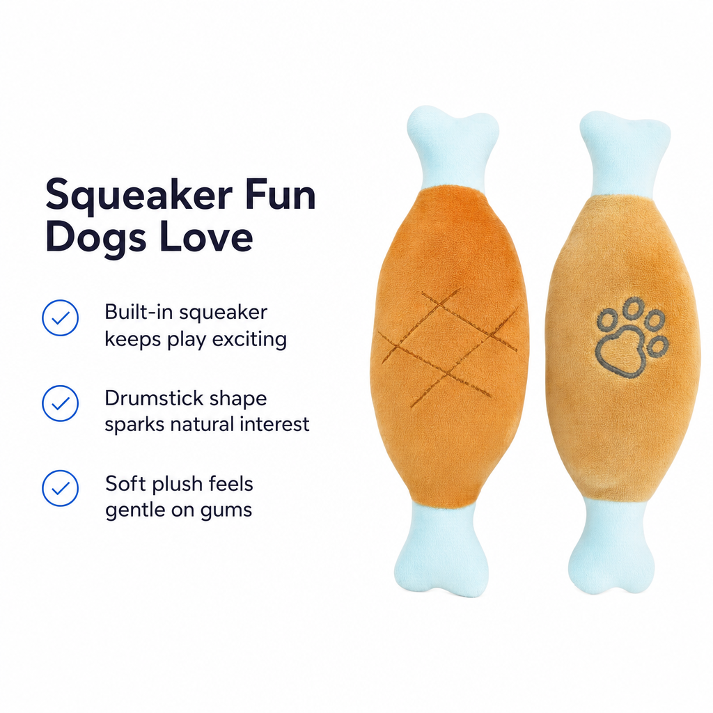 Squeaky Chicken Leg Plush Dog Toy - Hilarious Fun