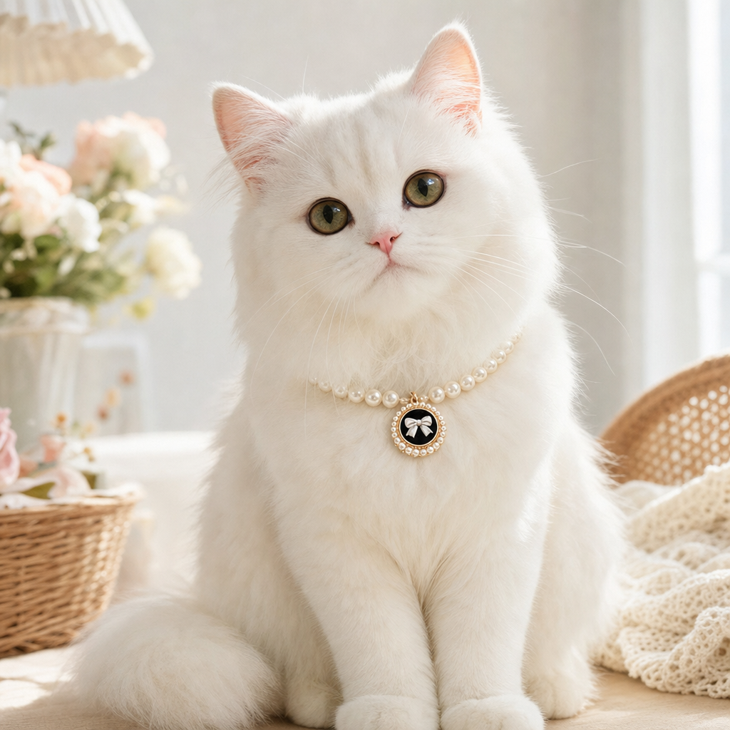 Luxury Cat Pearl Necklace - Audrey Style