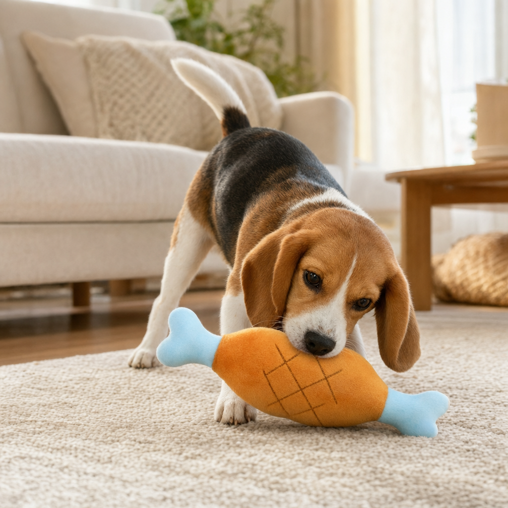 Squeaky Chicken Leg Plush Dog Toy - Hilarious Fun