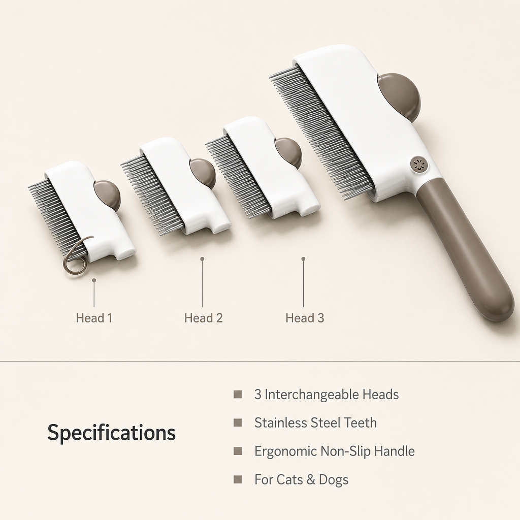 3-in-1 Pet Detangling Brush - Professional Grooming
