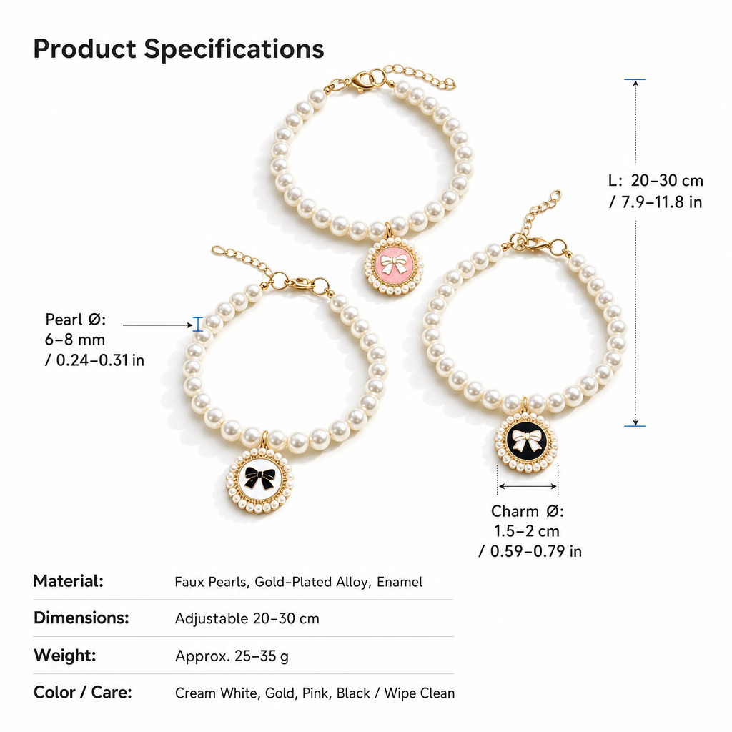 Luxury Cat Pearl Necklace - Audrey Style