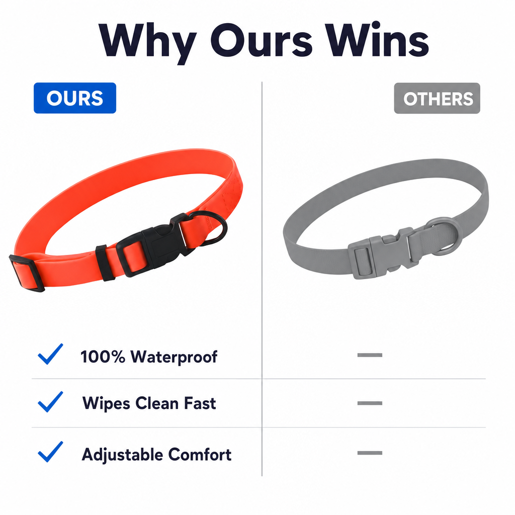 Waterproof PVC Dog Collar - Odor-Free & Adjustable