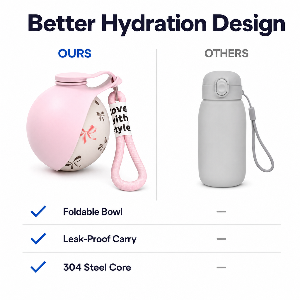 Collapsible Pet Travel Water Bottle - Leak-Proof