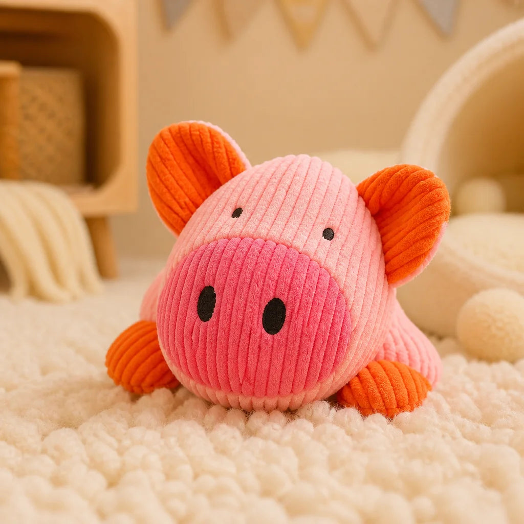 Molar Cleaning Pig Plush Toy - Squeaky & Soft