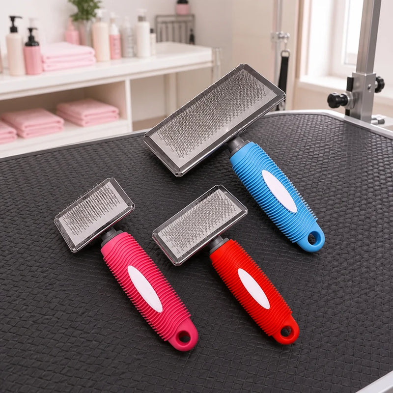 Steel-Pin Pet Slicker Brush - Comfort Grip