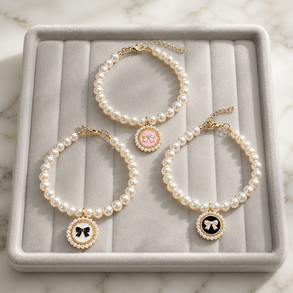 Luxury Cat Pearl Necklace - Audrey Style