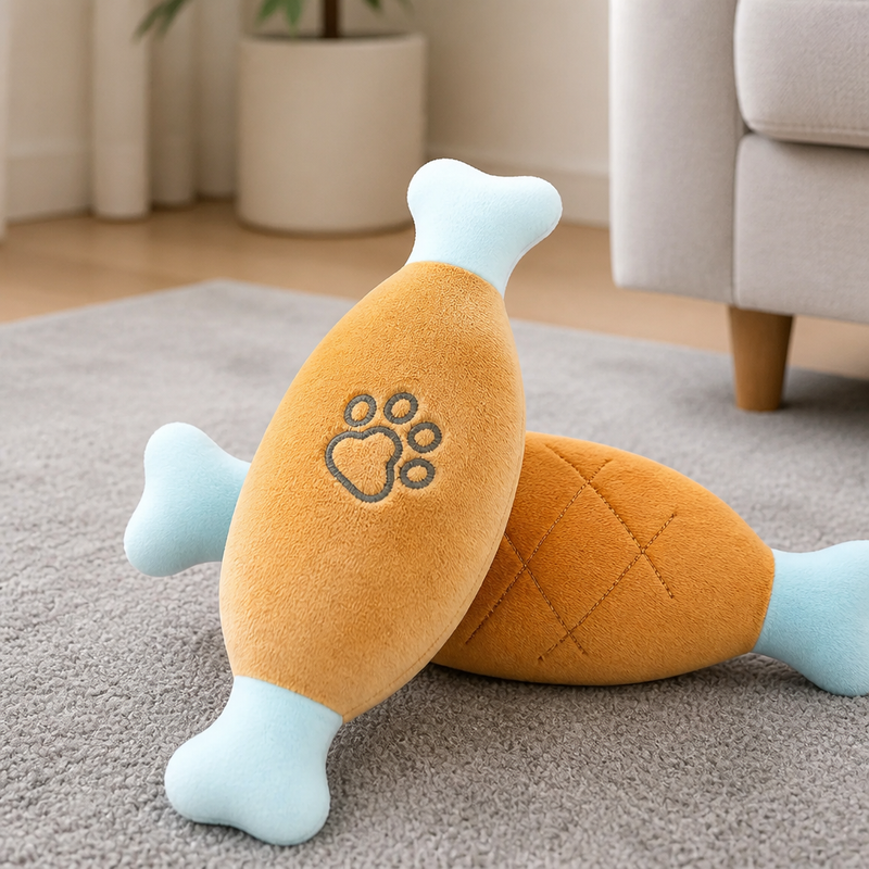 Squeaky Chicken Leg Plush Dog Toy - Hilarious Fun